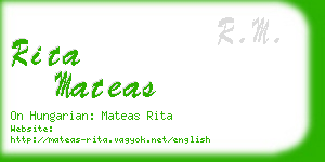 rita mateas business card